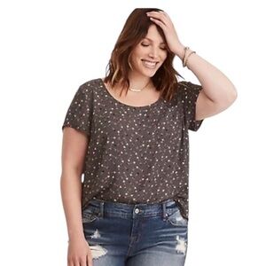 🔵SALE 3/$25 TORRID ABBEY ARROW GEORGETTE BUTTON BACK BLOUSE TOP